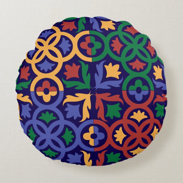 Almofada Redonda Azulejos Andaluzes 3 (Frente)