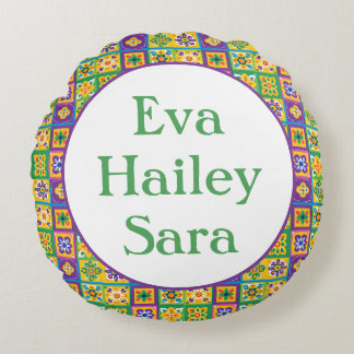 Almofada Redonda Azulejos coloridos