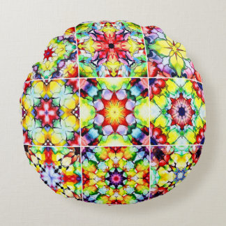 Almofada Redonda Azulejos do Mediterrâneo, Azulejos de Tinta Álcool