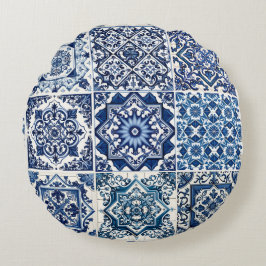 Almofada Redonda Azulejos do Mediterrâneo, Portugal, Azulejo, Majol