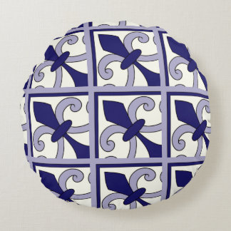 Almofada Redonda Azulejos Marroquinos Padrão #2