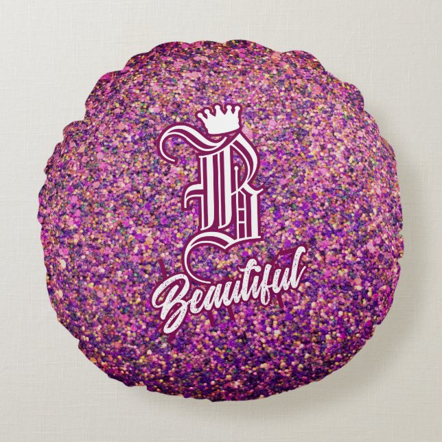 Almofada Redonda B Belo Travesseiro redondo rosa (Frente)