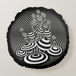 Almofada redonda b/w Algodão mágico em cogumelo