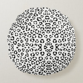 Almofada Redonda B&W Impressão Animal Sherpa Blanket