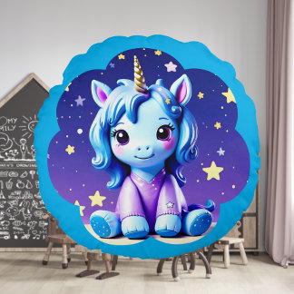 Almofada Redonda Baby Unicorn no Travesseiro redondo do PJ