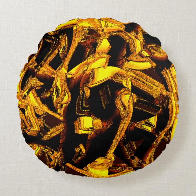 Almofada Redonda Bagaço ou pedaços de casca de tangerina desidratad (Frente)