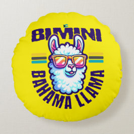 Almofada Redonda Bahamas Souvenir Gift: Bimini Bahamas Bahama Lama