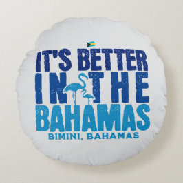 Almofada Redonda Bahamas Souvenir Gift: Bimini Bahamas Cruise