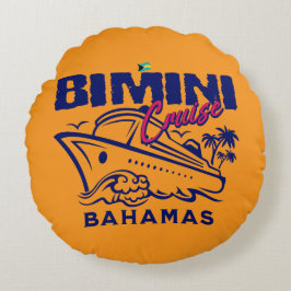 Almofada Redonda Bahamas Souvenir Gift: Bimini Bahamas Cruise