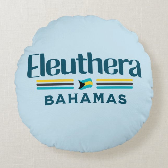 Almofada Redonda Bahamas Souvenir Gift : Eleuthera Bahamas Flag (Frente)