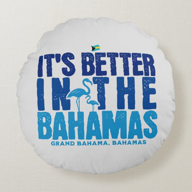 Almofada Redonda Bahamas Souvenir Gift: Grande Bahama Bahamas Cruis (Frente)