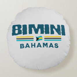 Almofada Redonda Bahamas Souvenir Gift: Independência de Bimini Bah