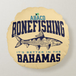 Almofada Redonda Bahamas Souvenir Presente: Abaco Bahamas Bonefishi