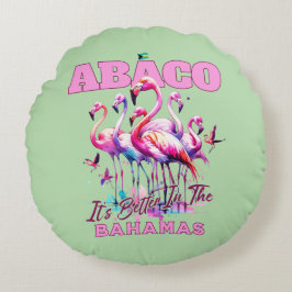 Almofada Redonda Bahamas Souvenir Presente: Abaco Bahamas Flamingo
