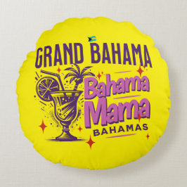 Almofada Redonda Bahamas Souvenir Presente: Grande Bahama Mama Crui