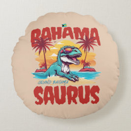 Almofada Redonda Bahamas Souvenir Presente: Grande Bahama Saurus T-