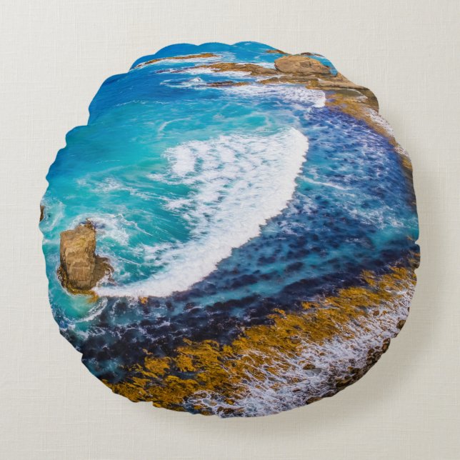 Almofada Redonda Baía De Roaring No Ponto Nugget (Frente)