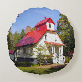 Almofada Redonda Baileys Harbor Rear Range Light round pillow