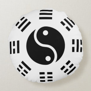 Almofada Redonda Balança: Ba Gua, oito trigramas yin yang TCM