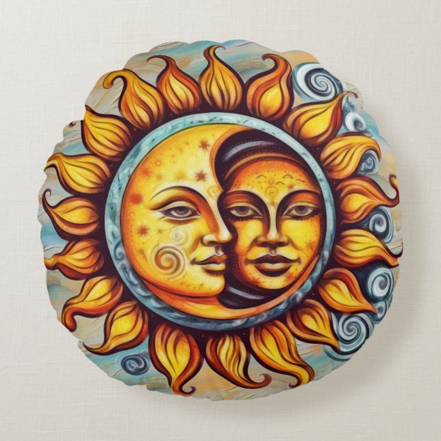 Almofada Redonda Balanço Travesseiro Redondo (Frente)