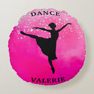 Almofada Redonda Ballerina Dance Pink Ombre Sparkle