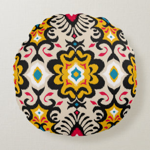 Almofada Redonda Bandana Paisley: Vintage Silk Scarf Impressão