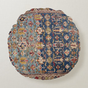 Almofada Redonda Bandas Amarelas Dusty Blue Kuba