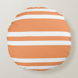 Almofada Redonda Bandas brancas e laranja