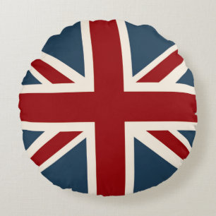 Almofada Redonda Bandeira clássica de Union Jack