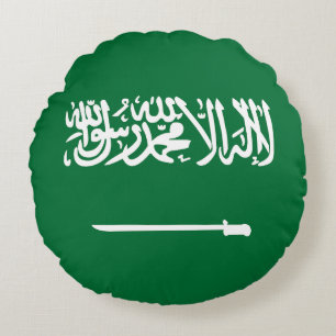 Almofada Redonda Bandeira da Arábia Saudita