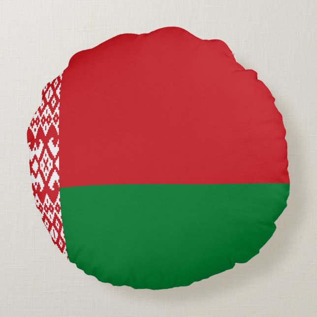 Almofada Redonda Bandeira da Bielorrússia (Verso)