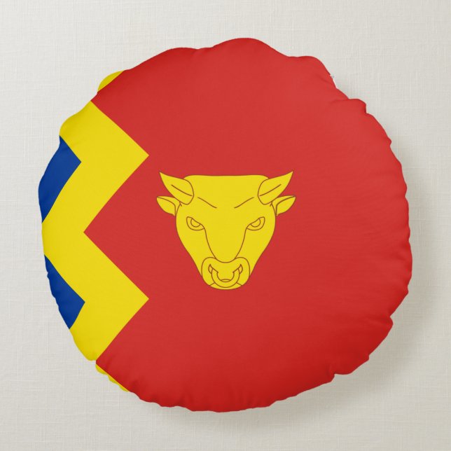 Almofada Redonda Bandeira da Cidade de Birmingham (Verso)