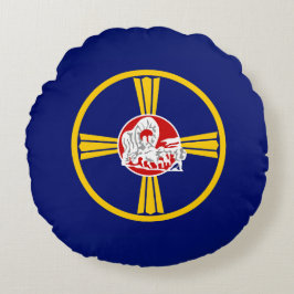 Almofada Redonda Bandeira da Cidade de Omaha (Nebraska)
