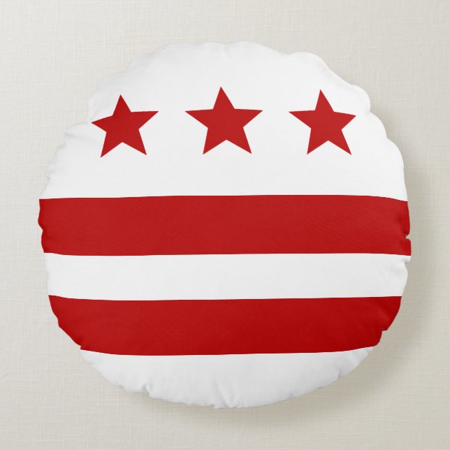 Almofada Redonda bandeira da cidade de Washington D.C. (Frente)
