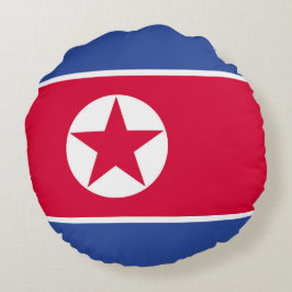 Almofada Redonda Bandeira da Coreia do Norte