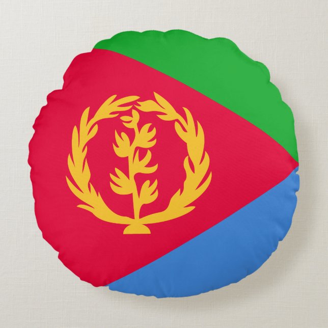 Almofada Redonda Bandeira da Eritreia (Frente)