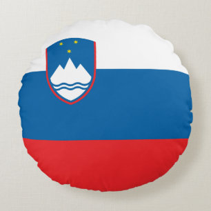 Almofada Redonda Bandeira da Eslovênia