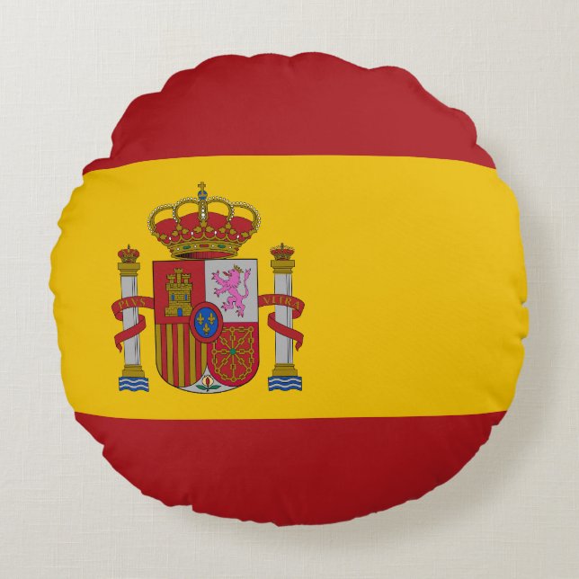 Almofada Redonda Bandeira da Espanha (Frente)