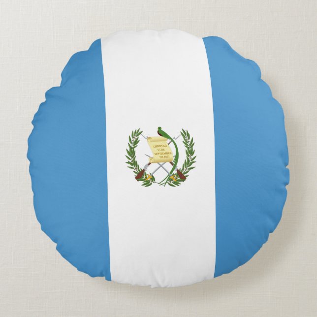 Almofada Redonda Bandeira da Guatemala (Frente)