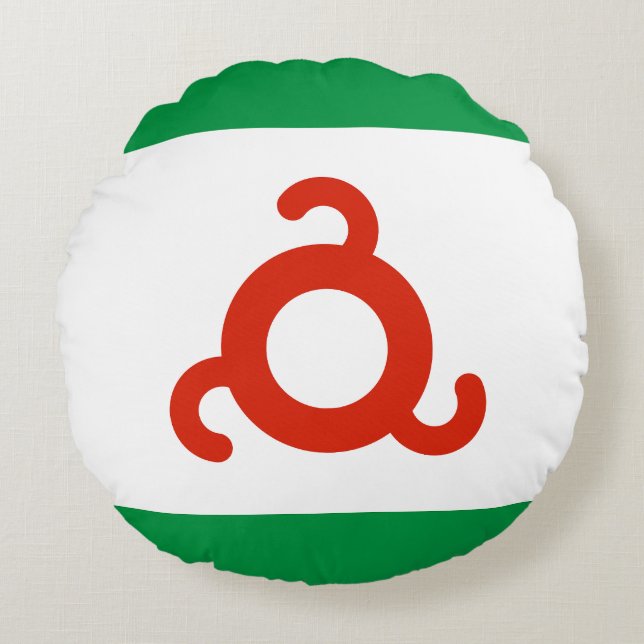Almofada Redonda Bandeira da Ingushetia (Frente)