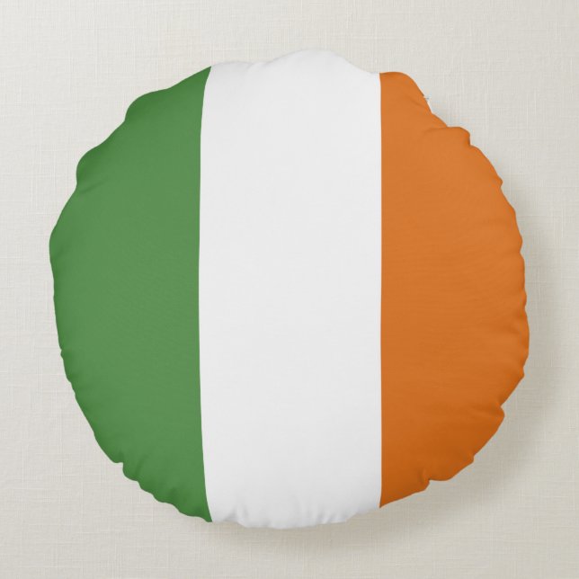 Almofada Redonda Bandeira da Irlanda (Verso)