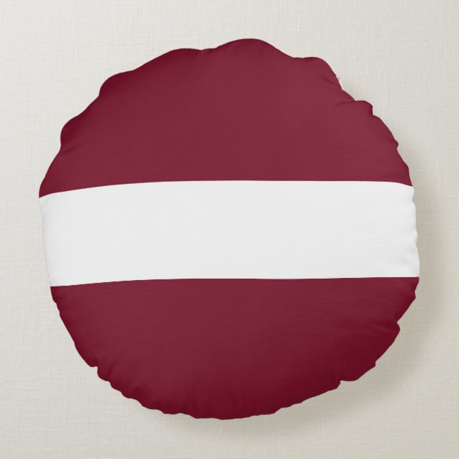 Almofada Redonda Bandeira da Letónia (Verso)