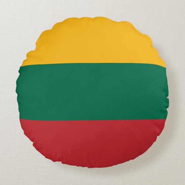 Almofada Redonda Bandeira da Lituânia (Frente)