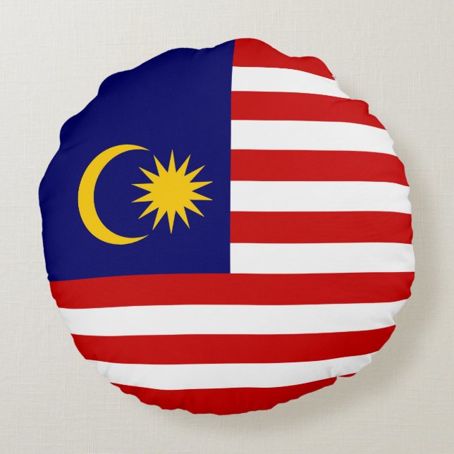 Almofada Redonda Bandeira da Malásia (Verso)