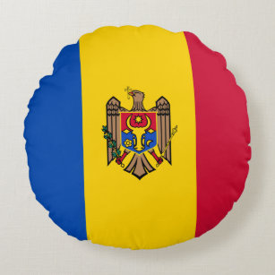 Almofada Redonda Bandeira da Moldávia