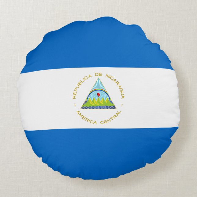 Almofada Redonda Bandeira da Nicarágua (Verso)