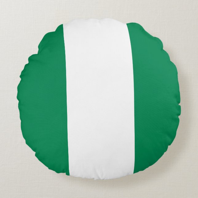 Almofada Redonda Bandeira da Nigéria (nigeriana) (Frente)