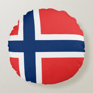 Almofada Redonda Bandeira da Noruega