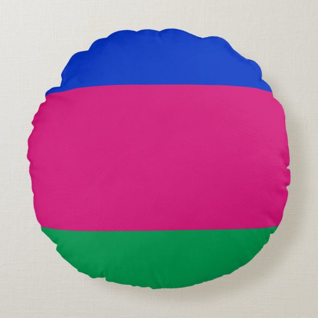 Almofada Redonda Bandeira da República do Kuban (Frente)