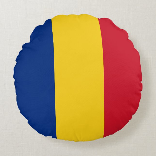 Almofada Redonda Bandeira da Romênia (Frente)